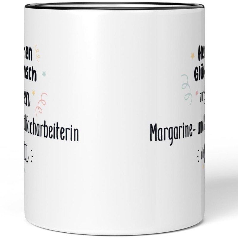 JUNIWORDS Tasse, Herzlichen Glückwunsch zur besten Margarine- und Speiseölfacharbeiterin der