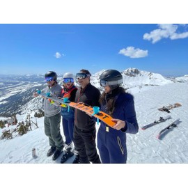 Swigos - Collapsible and Portable Shot Ski Kit - 4-pack w/carrying pack. Silicone cups with an adjustable strap that turn any object into a shot ski