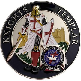 Knights Templar Emblem (3”) (Auto Emblem or Masonic Showcase) Three Variations for Your Leisure Pleasure. (Protruding Powerfully Armed with Weapons)