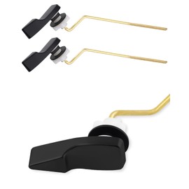 ANJOES 2 Pack Side Mount Toilet Tank Lever Kit, Toilet Trip Lever Compatible with American Standard/Mansifield, Toilet Flusher Replacement with Flapper Chain, Universal Fit, Brushed Nickel