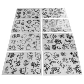 Shrinky Dink Sheets, Shrinky Dink Paper, 8pcs Shrink Plastic Sheets Beautiful Patterns Heat Shrinky Art Paper Shrink Art Kits for Kids for Kids Creative Craft Making(Vegetables Plant)