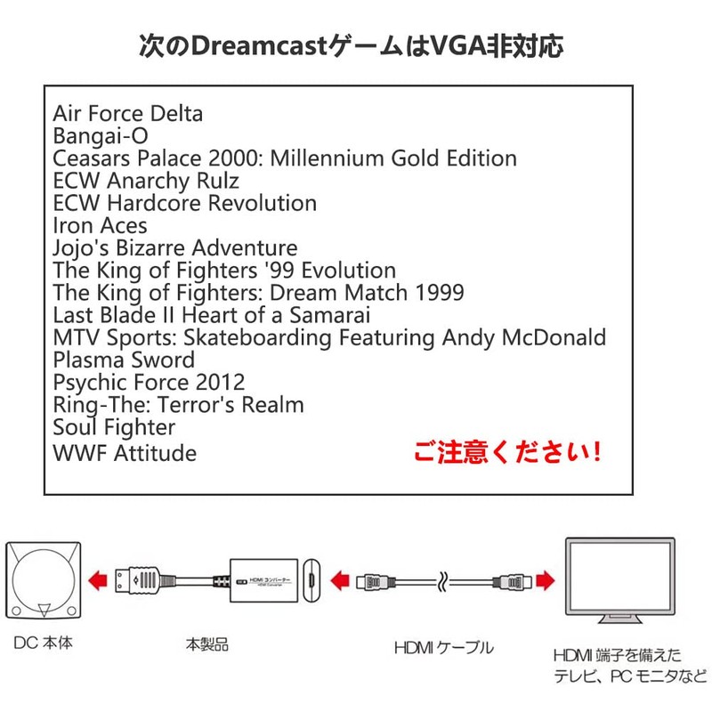 DC HDMI Converter Dreamcast to HDMI Converter Plug and Play