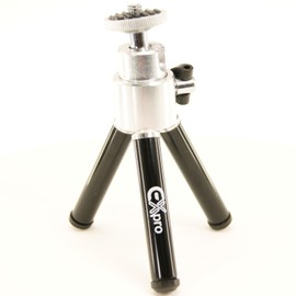 Ex-Pro Table-Top Mini Tripod, Aluminium Telescopic and compact - 3 Level - 15cm, 12.7cm & 10cm - Black & Silver