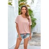ENMAIN Womens Oversized Basic Tops Pink Casual Crewneck Loose Fit