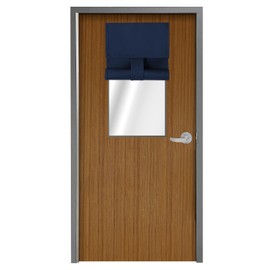 WdFour Side Door Curtains for Door Window, Room Darkening Solid Color Door Window Covering for Glass Door, Front Door Sidelight Curtain Tie up Shade 14W x 42L Inches, 1 Panel, Navy Blue.