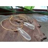 Rock Crystal & Golden Circle Hoop Earrings Gold-Coloured with Transparent