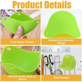 Eierkocher,4 PCS Silikon Eier Pochierer Eierkocher Antihaft Pochieren Pods für Küchen Eierpfanne Kochgeschirr Dampfkessel Mikrowelle Egg