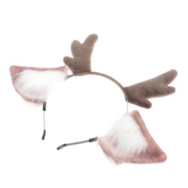 BIUDECO Plush Deer Ear Headband Cute Cosplay Hair Accessory Lightweight for Parties Festivals Events Adorable Hair Decor for Adults