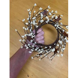 Ivory Pip Candle Ring, Rustic Stars -6 Inch with 3.5 Center (1 Pc Ivory with Stars)