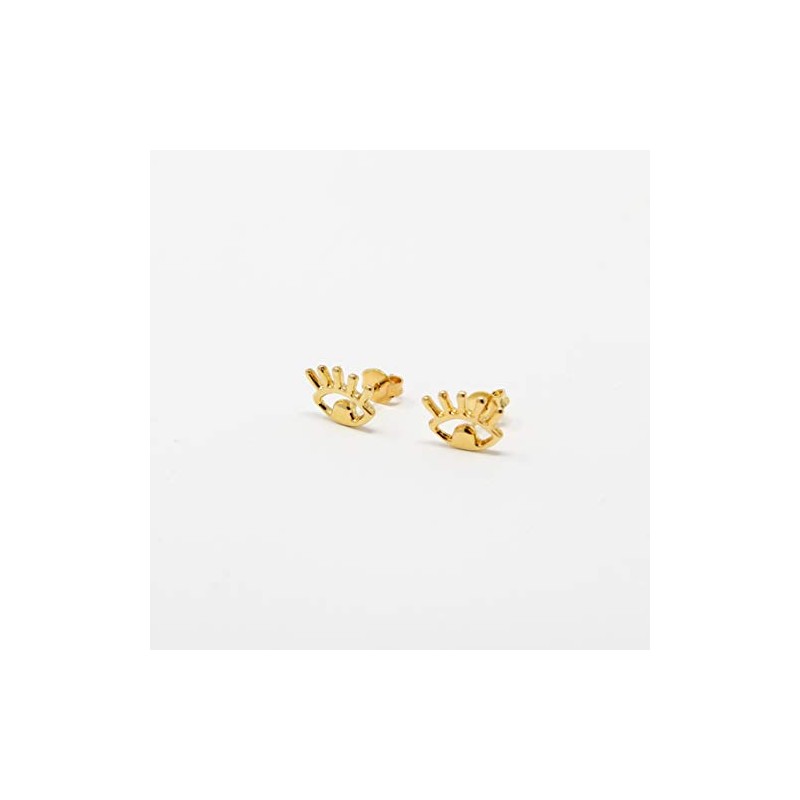 Aretes de Ojos Ojitos en Chapa de Oro de 22K