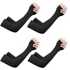 DQST Mangas de Brazo, 4 Pares de Mangas de Brazo de Seda Helada, Mangas de Protección UV Unisex, Mangas de Brazo de Protección Solar, Aptas para Ciclismo, Conducción, Carrera, Pesca