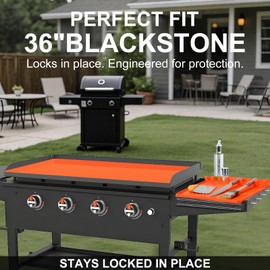Audoyon 36” Blackstone Silicone Griddle Cover with 16” Griddle Accessories and BBQ Grease Scraper Blackstone Griddle Silicone Mat for Husband,Thick & Durable, from Dirt & Rust