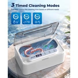 Ultrasonic Jewelry Cleaner for Glasses Watches Rings Dentures,12OZ White