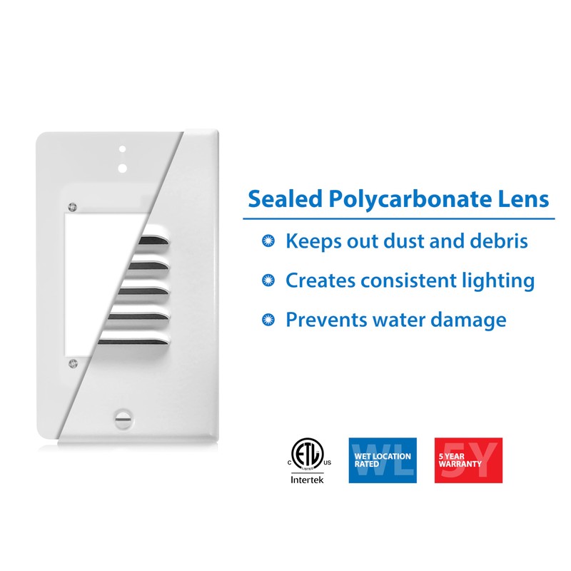 STP2 Louvered White LED Step Light (STP2L120WH)