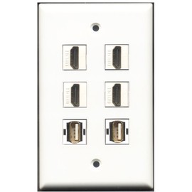 RiteAV - 4 Port HDMI 2 Port USB A-A Wall Plate