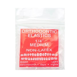 JMU Orthodontic Elastics 1/4 Medium, 100 Pack Orthodontic Rubber Bands 4.5oz Latex Free Dental Rubber Bands Made in USA