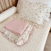 BuLuTu Beige Floral Toddler Pillowcase Muslin with Ruffles,Kids Girls Small