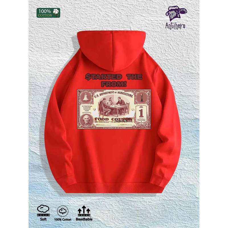 Started From Food Coupon Graphic Hoodie 100% Cotton US Warehouse