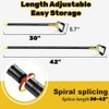 Ihomepark Adjustable Heavy-Duty Long-Handle Garden Hoe: Black Scuffle Hula Hoe