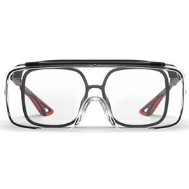 MEIGIX Safety Glasses Anti Fog Goggles Protective Eyewear Blue Light Blocking Anti Dust UV Protection Glasses For Men Women (Red and black)