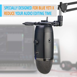 Blue Yeti X Shock Mount, Latest Alloy Microphone Shockmount Reduces Vibration and Shock Noise Matching Boom Arm Mic Stand by YOUSHARES