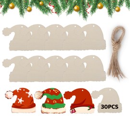 30PCS Wooden Christmas Baubles Christmas Wooden Ornaments Wood Slices Christmas Tree Hanging Decorations for Xmas Decoration DIY Crafts…