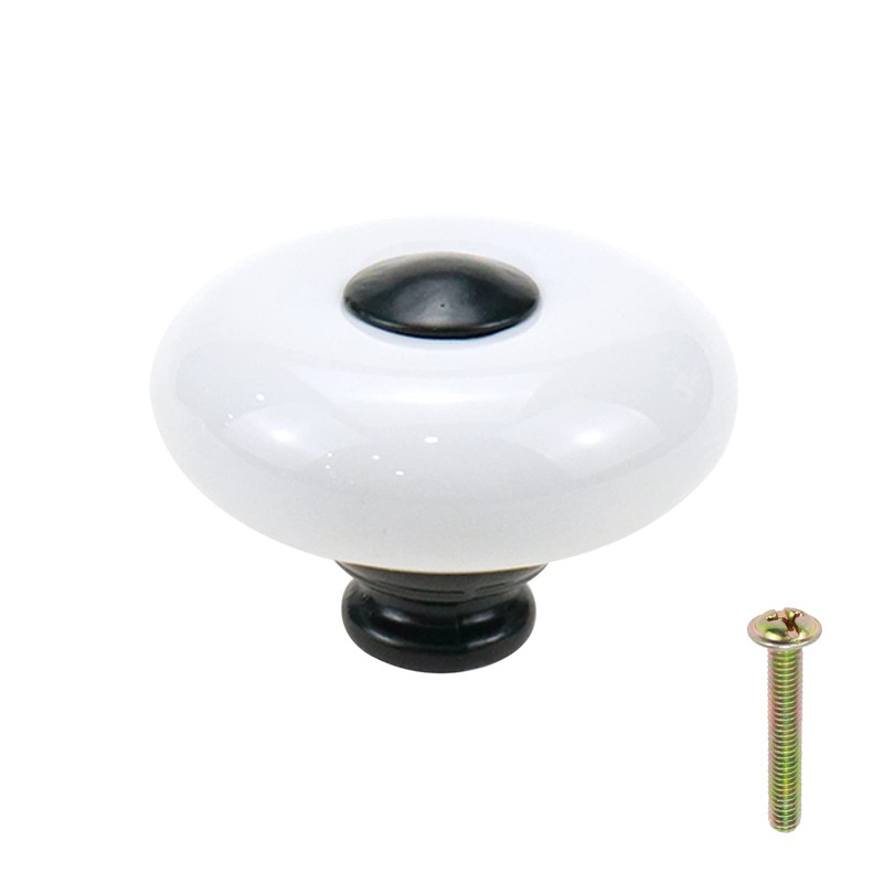 Tsnamay 6 Pieces White Ceramic Knob Kitchen Door Cabinets Cupboard