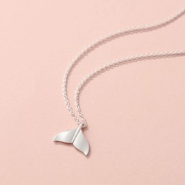 Boma Jewelry Sterling Silver Whale Tail Animal Pendant Necklace, 18 Inches