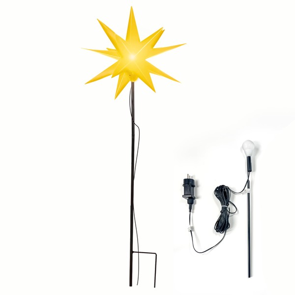 OVILUM Luminous Star 3D with Ground Spike and LED Lighting,