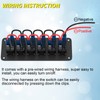 Joinfworld 6 Gang Rocker Switch Panel 12V Marine Boat Switch