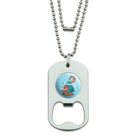 GRAPHICS & MORE Wonder Woman and Flash Christmas Tree Military Dog Tag Bottle Opener Pendant