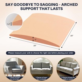 Sellmazon Couch Cushion Support for Sagging Cushions 20''x20'', Sofa Cushion Support to Repair Sagging Seats, Lift Saggy Seats, Extend Couch's Life, Orange 3PCS