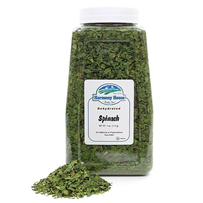 Harmony House Dried Spinach Flakes – Dehydrated Vegetables For Cooking,