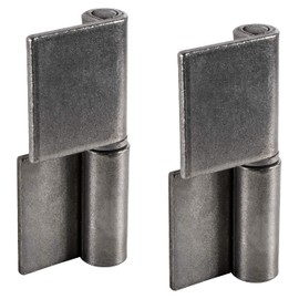 Gedotec Hinges for Welding, Pack of 2, Weld-On Tape for Metal Doors, Weld-On Hinge Height 80 mm, DIN Left, Heavy Duty Hinge for Garden Gates and Machines, Gate Hinge for Steel Gates