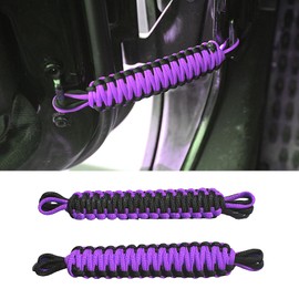 Door Limiting Straps Compatible with 1997-2024 Jeep Wrangler TJ JK JKU JL JLU & Gladiator JT, Interior Accessories Swing Door Check Limiter, Purple, 2 Pack