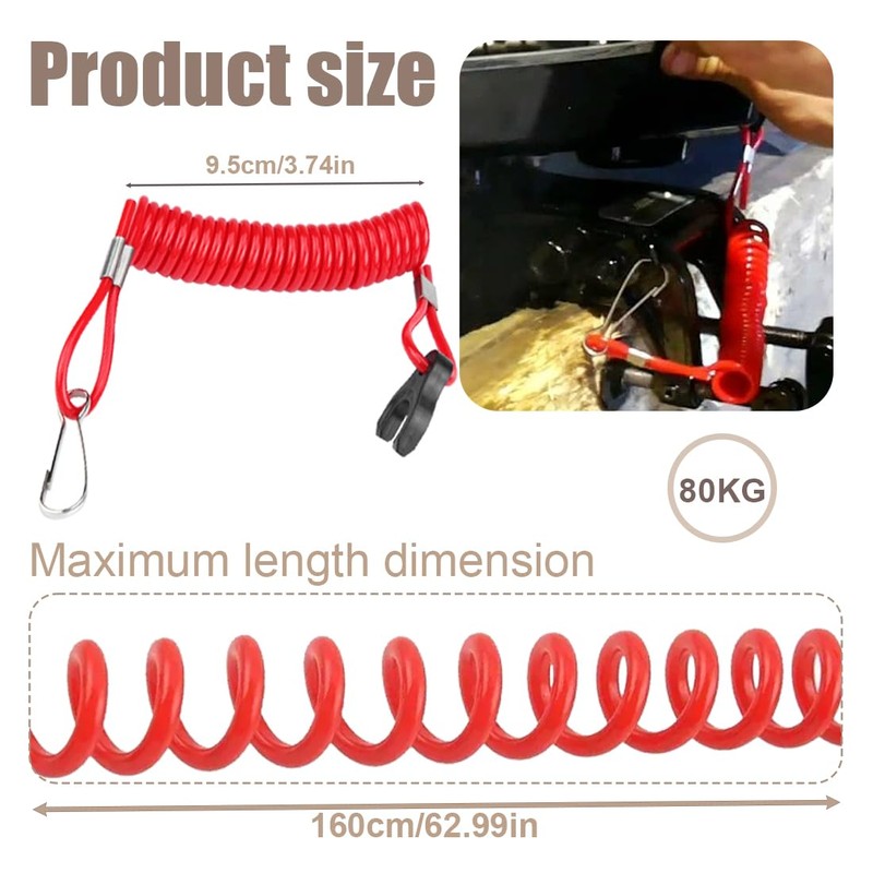 YAPKOLV Engine Stop Switch Rope, Emergency Stop Switch Quickstop for