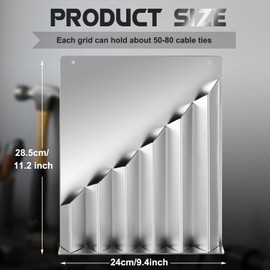 Yaocom Cable Zip Tie Storage Holder Rack Aluminum Zip Tie Organizer Wall Mount 6 Pockets for Enclosed Race Trailer Garage Shop Storage Accessories, Easy to Install with Screws