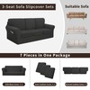 Easy-Going 7 Pieces Stretch Couch Cover Washable Sofa Cover Set