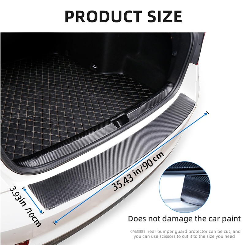 CIVMURFS Rear Bumper Protector for SUVs & Crossovers, 35.43" x