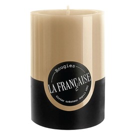 Bougies La Francaise - Pillar Candle - Made in Tunisia, Taupe Color, +/- 50-Hour Burn Time - 2.76 x ‎3.94 inches