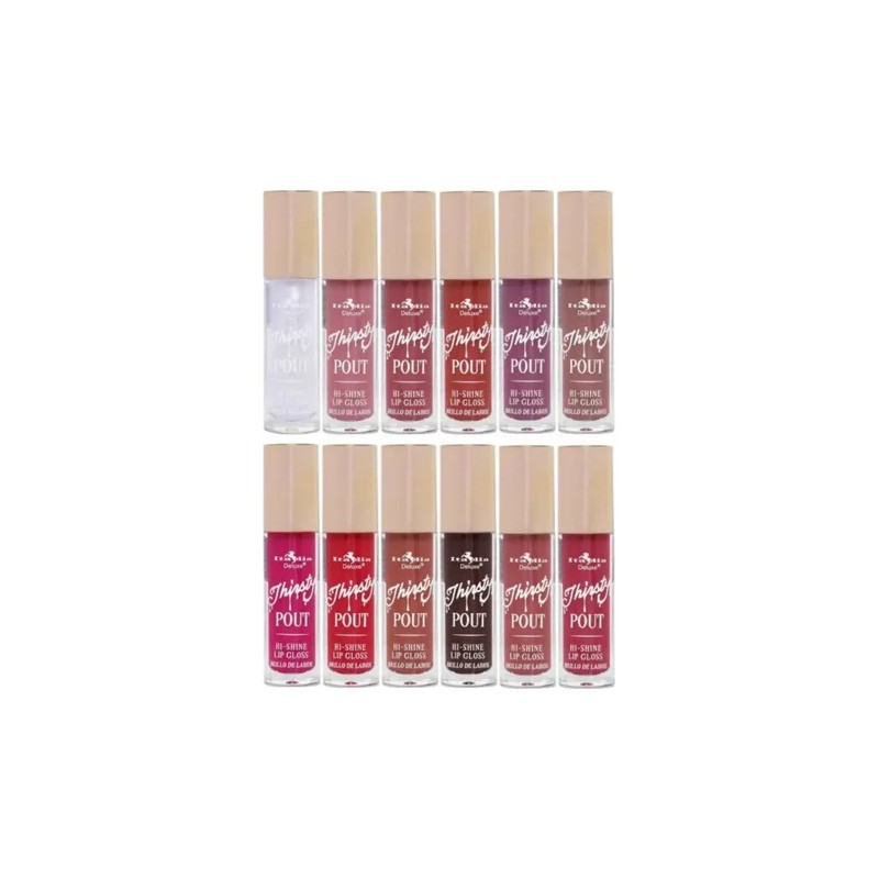 Lip Gloss Thirsty Pout Brillo Labial Italia Set 12 Tonos