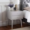 Safavieh Home Lyla Mid-Century Retro Grey and Gold 2-drawer Nightstand
