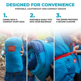 Grand Trunk 360 ThermaQuilt 3-in-1 Hammock Underquilt, Blanket and Sleeping Bag (Blue/Navy Blue)