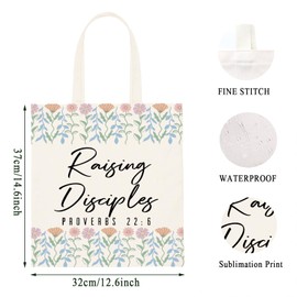 WCGXKO Religious Gift Bible Verse Gift Christian Gifts For Women Inspiration Gift Shopping Bag Tote Bag For Her (Raising Disciples Tote CA)