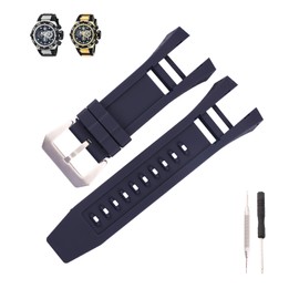 MMBAY - Correa de repuesto de goma de 32,5 mm, compatible con Invicta Subaqua Noma IV 1155 6583 11503 11810 16141, correa de silicona para hombres y mujeres, resistente al agua, accesorios para reloj de pulsera (color negro