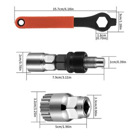 Bicycle Crank Extractor Puller, Bike Crank Puller Tool Set, Bottom Bracket Remover, 16mm Wrench Spanner Set, Bicycle Removal Repair Tool for Mountain Bike Bicycle MTB Square Threaded Crankset
