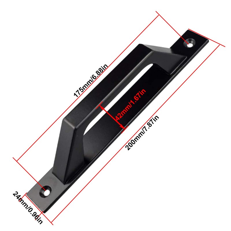 AWEN 4 pcs Carbon Steel Sliding Barn Door Handle Wood