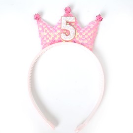 Princess Tiaras For 5th Birthday，Sparkly Birthday Headbands For Girls，Mermaid-Themed Party Accessories For Kids，Glitter Headbands For Girls' Birthday Parties，Birthday Crown Headbands For Little Girls