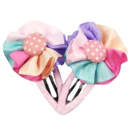Bowbear Girls 10-Piece Multi-Color Floral Ribbon Hair Clips