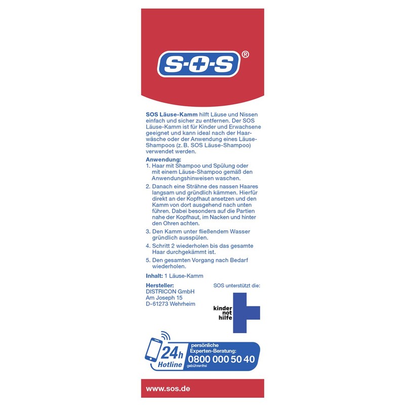 SOS Lice Comb for Removing Nits and Lice